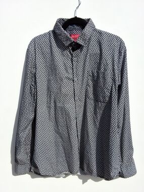 Bruno Milano Black & White Paisley Print Men's Long-Sleeve Button-Up Dress Shirt